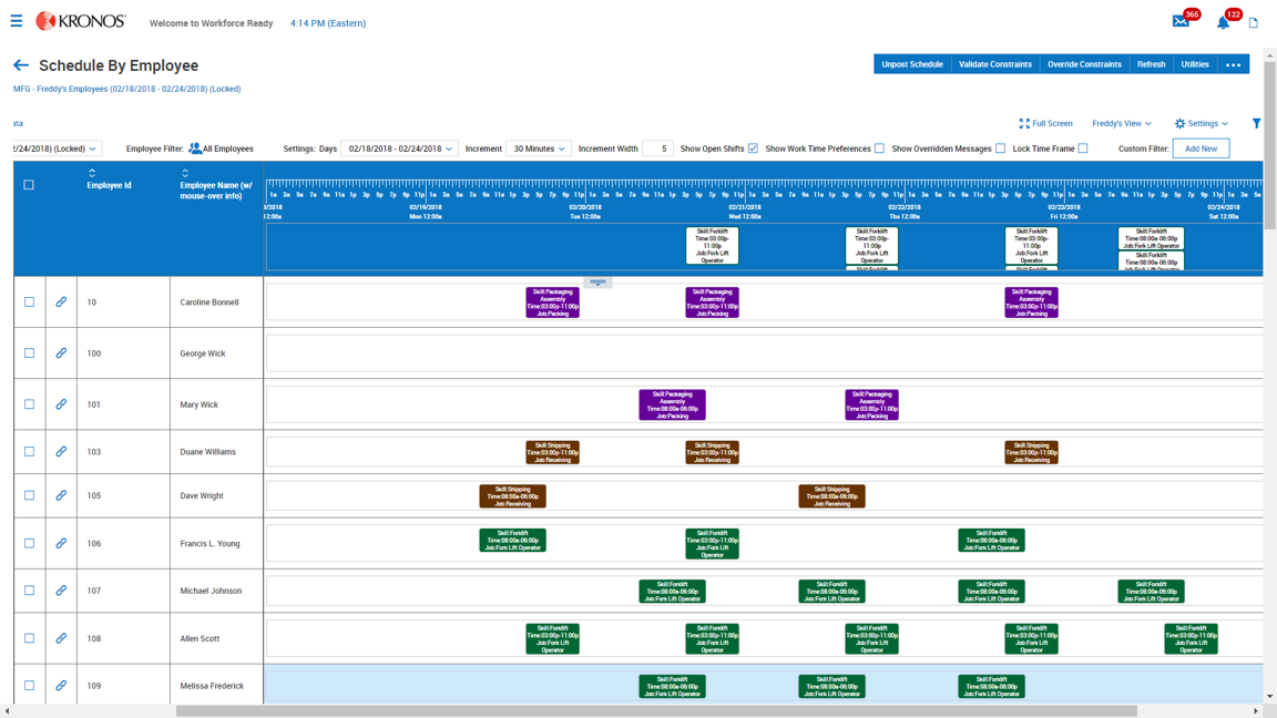 Kronos Training Advanced Scheduler